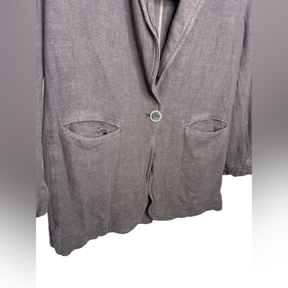 Free People Crosby Blue Grey Marzipan Linen Blend Menswear Blazer Size XS - Picture 2 of 8